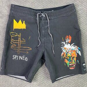 Billabong Board Shorts Jean Michel Basquiat Andy Warhol Men's 30 Swim Trunks